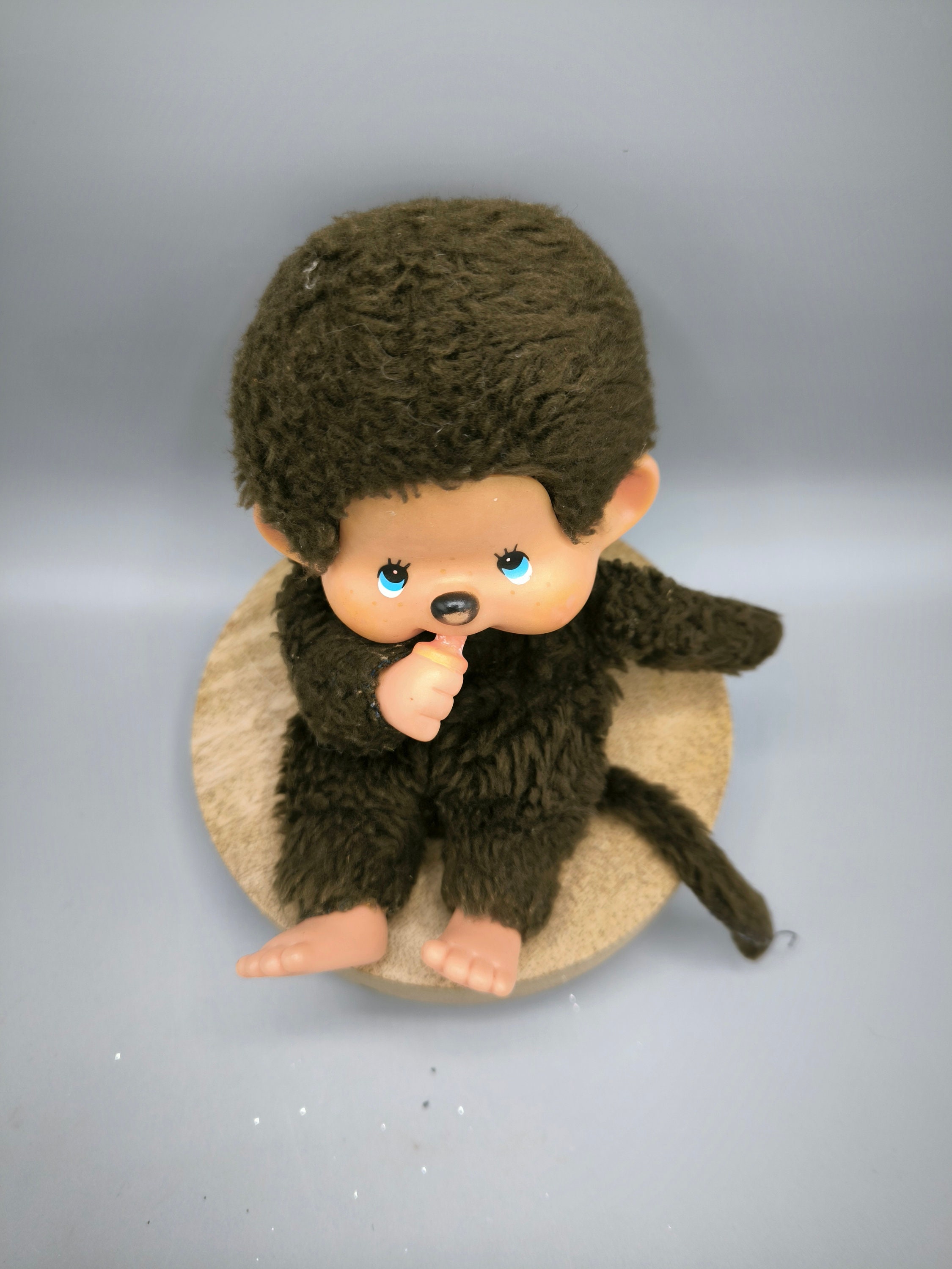 Vintage Kiki Monchhichi Sekiguchi by Ajena 70-80s, Blue Eyes, Made