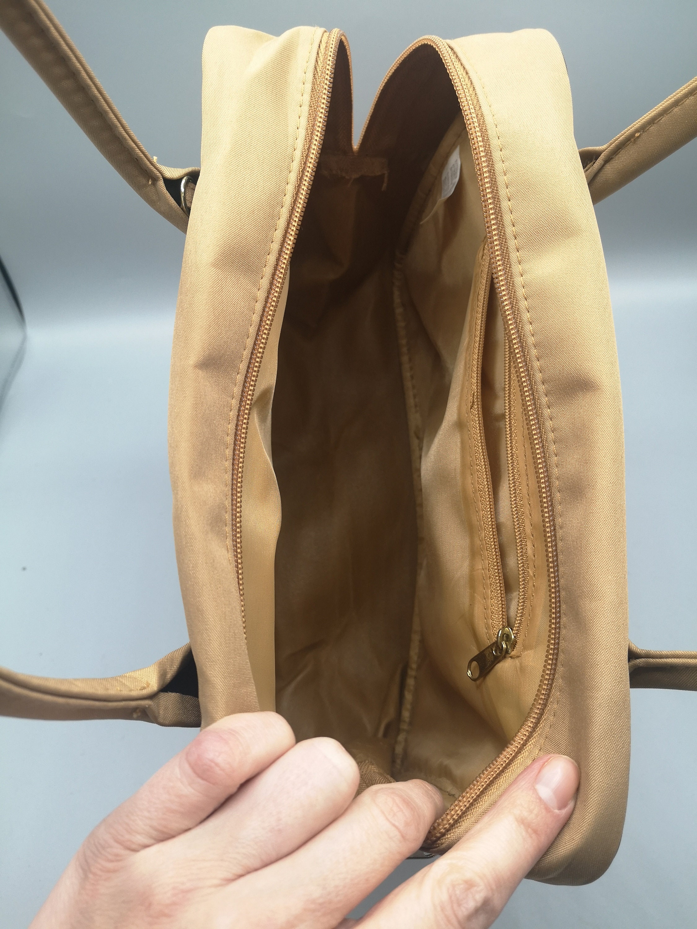 Vintage French Bag Pierre Balmain, Small Travel Bag, Beige and