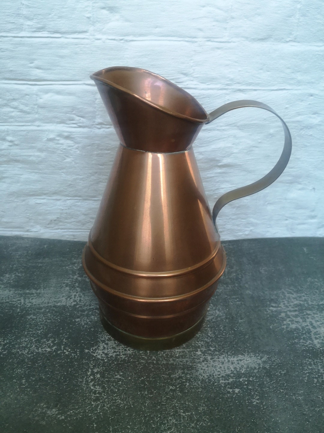 Vintage Copper Jug, Large Copper Jug With Handle, Farm House Style, Jug ...
