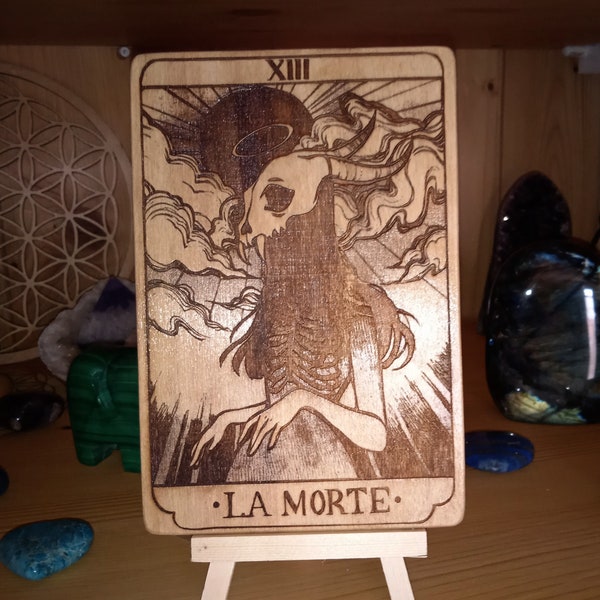 Carte du tarot, art divinatoire (the death) en bois contreplaqué de peuplier