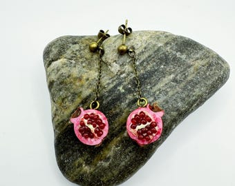 pomegranate earrings, pomegranate bracelet