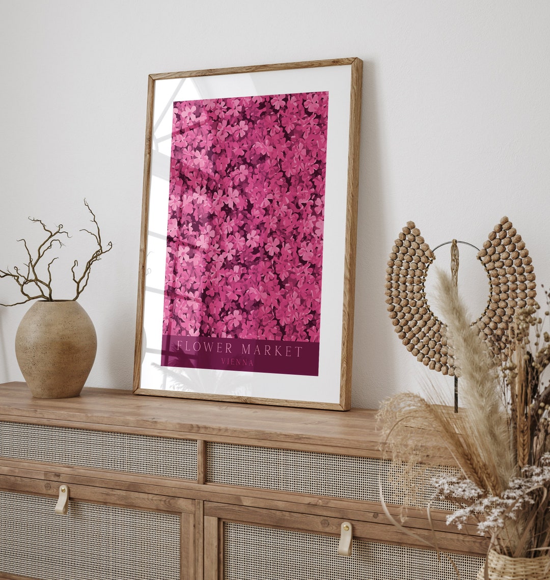 Flower Market Art Print Pink Botanical Wall Art Floral - Etsy