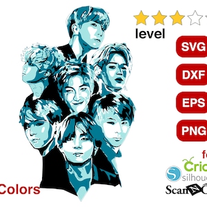 BTS svg, eps, dxf, BTS png for Cricut, Silhouette Cameo, ScranNCut, K-Pop group svg, kpop png