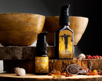 Huile à barbe d'épouvantail - Vert / Parfumée au foin - 10/30 ml
