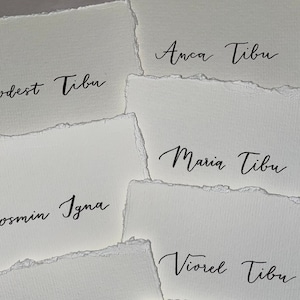Ivory Deckled Edge Name Place Cards | Wedding, Bridal Shower, Engagement, Event Signage