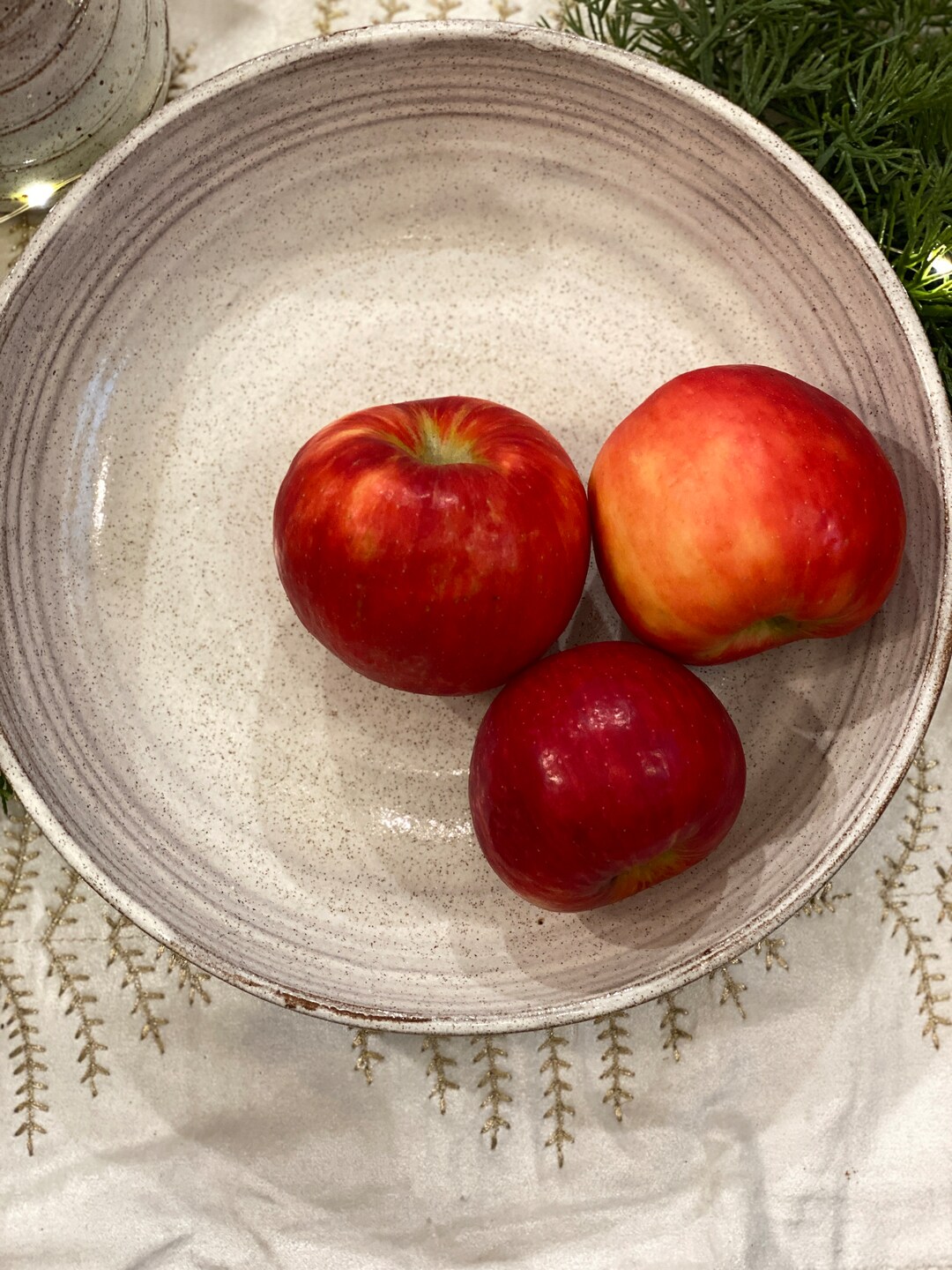 White Speckled Fruit Bowl Etsy