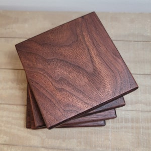 Handcrafted Walnut Coasters: Elegant Hardwood Coaster Set