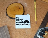 North Coast Workshop Logo Sticker, Black and White Vinyl (3x3")