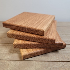 Rare Red Oak Natural Tree Wood Coasters With Bark 4 or 6 Pack
