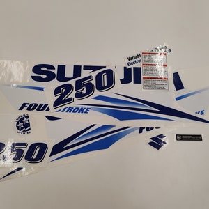Suzuki 250 Four Stroke BLUE (2010) Aftermarket Replacement Outboard Decal Sticker Set