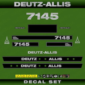 Deutz Allis 7145 Aftermarket Replacement Tractor Decal (Sticker) Set
