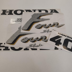 Aftermarket Replacement Decals for Honda 40hp Four Stroke Gold 2000 Outboard Sticker Set