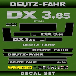 Deutz DX 3.65 Aftermarket Replacement Tractor Decal (Sticker) Set