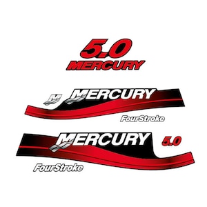 Set di adesivi per decalcomanie fuoribordo Mercury 5.0 Four Stroke 1999-2004