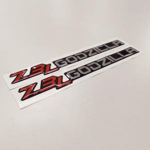 7.3L ゴジラ 3D アフターマーケット交換用デカール ドーム型 2枚 ロング / ステッカー 樹脂 セット