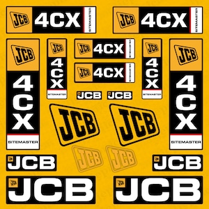 JCB 4CX Sitemaster Equipment Machinery Aftermarket Decal / Aufkleber / Adesivo / Sticker / Replacement Set