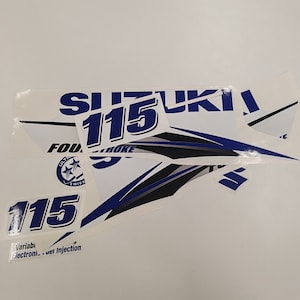 Suzuki 115 Four Stroke (2013) BLUE Aftermarket Replacement Outboard Decal Sticker Set
