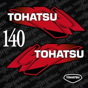 Tohatsu 140 Two Stroke Red (2002) outboard decal aufkleber adesivo sticker set