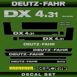 Deutz DX 4.31 Aftermarket Replacement Tractor Decal (Sticker) Set