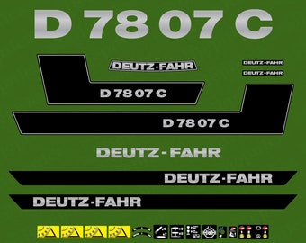 Deutz Fahr D 78 07 C - Jeu d'autocollants de rechange pour tracteurs (autocollants)
