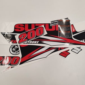 Suzuki 200 RL Four Stroke (2010) Aftermarket Replacement Outboard Decal Sticker Set