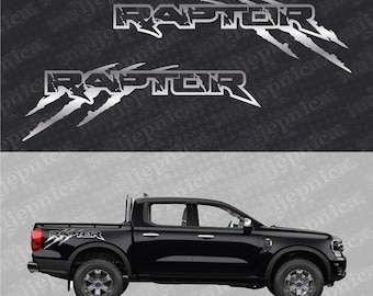 Aftermarket Replacement Decals to fit Ford Raptor CLAW Silver for Truck Bed Side 2pcs / Sticker Set