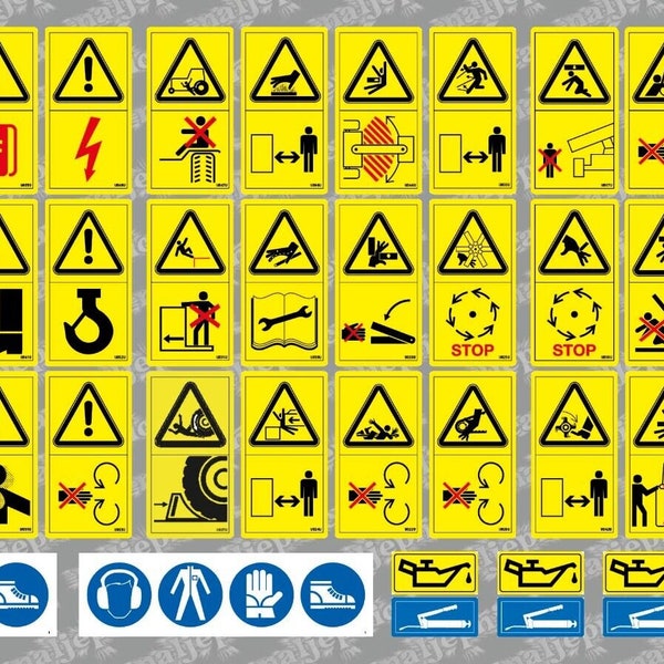 thumbnail interactive-video image 1 of No Equipment Ground Stickers – 30 Pack, .25 X 1.0 Inch, Oracal, Made In USA, Free Shipping P866 1 of 3