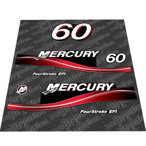 Set di adesivi per fuoribordo Mercury 60 Four Stroke EFI 2005-2007
