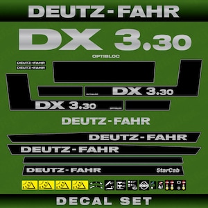 Deutz DX 3.30 Aftermarket Replacement Tractor Decal (Sticker) Set