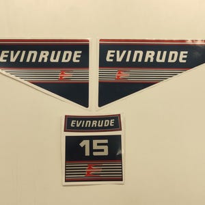 Evinrude 15 (1989-1991) aftermarket replacement decal / aufkleber / adesivo / sticker set
