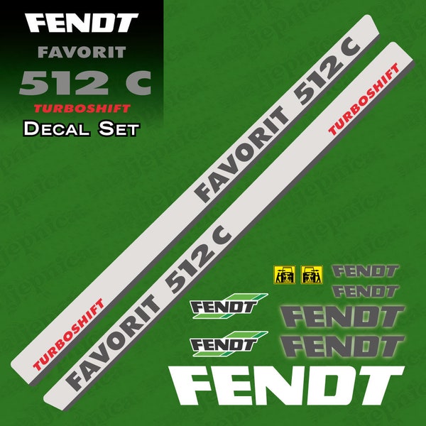 Fendt Favorit 512C Turboshift Aftermarket Replacement Tractor Decal Sticker Set