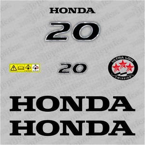 Juego de calcomanías de repuesto para motor fueraborda Honda 20 de dos tiempos (2017)