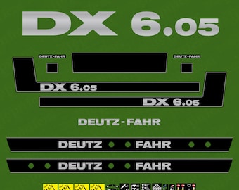 Deutz DX 6.05 Aftermarket Replacement Tractor Decal (Sticker) Set