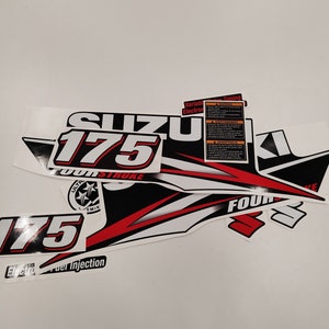 Suzuki 175 Four Stroke (2010) Aftermarket Replacement Outboard Decal Sticker Set