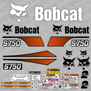 ボブキャット S750 ローダー アフターマーケット デカール / ステッカー / 交換用 / ステッカー / 交換セット