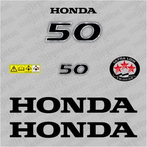 Juego de calcomanías de repuesto para motor fueraborda Honda 50 de dos tiempos (2017)