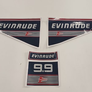 Evinrude 9.9 (1989-1991) aftermarket replacement decal / aufkleber / adesivo / sticker set