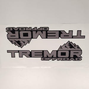 Tremor OffRoad AfterMarket Ersatz Grau Schwarz Abziehbilder für LKW-Bettseite 2Stk/Sticker Set