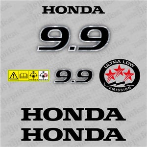 Aftermarket Replacement Honda 9.9 Two Stroke (2017) Outboard Decal Sticker Set
