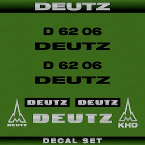 Deutz D 62 06 Aftermarket Replacement Tractor Decal (Sticker) Set
