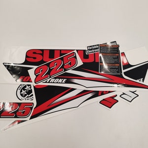 Suzuki 225 RL Four Stroke (2010) Aftermarket Replacement Outboard Decal Sticker Set