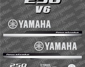 新品 YAMAHA 船外機 デカール ステッカー 4スト Amazon | AMR Racing 船外エンジン グラフィックキット
