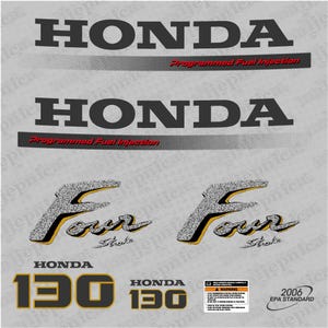 Calcomanías de repuesto para el mercado de accesorios para el juego de calcomanías para motores fueraborda Honda 130 hp Four Stroke Gold 2000