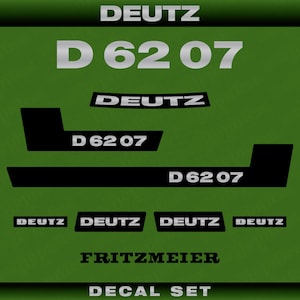 Deutz D 62 07 Aftermarket Replacement Tractor Decal (Sticker) Set