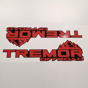 Tremor OffRoad AfterMarket Ersatz Rot Schwarz Abziehbilder für LKW-Bettseite 2Stk/Sticker Set