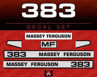 Massey Ferguson 383 Aftermarket Replacement Tractor Decal (Sticker) Set