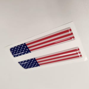 Tremor 3D AfterMarket Ersatz Fender US Flagge Abziehbilder für 2023 und 2024 Ford F250 oder F350 Domed Aufkleber 2 Stück / Sticker Resin Set