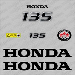 AfterMarket Ersatz HONON 135 Zweitakt (2017) Außenbord Aufkleber Sticker Set