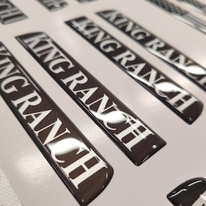 Tremor 3D Aftermarket Replacement Fender Decals for 2023 and 2024 Ford F250 or F350 Domed Decal 2pcs / Silver Sticker Resin Set / King Ranch
