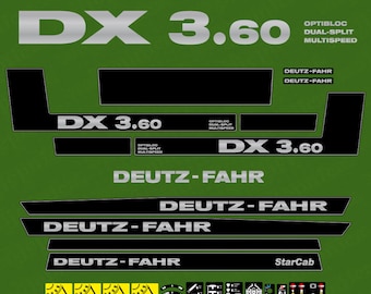 Deutz DX 3.60 ODM Aftermarket Replacement Tractor Decal (Sticker) Set